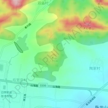 黄山 topographic map, elevation, terrain