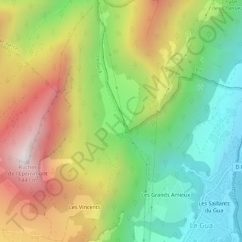 L'Échaillon topographic map, elevation, terrain