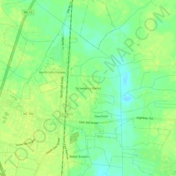 Strawberry Banks topographic map, elevation, terrain