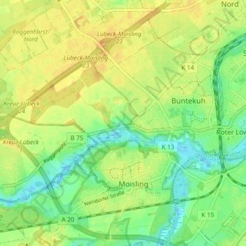 Hohenstiege topographic map, elevation, terrain