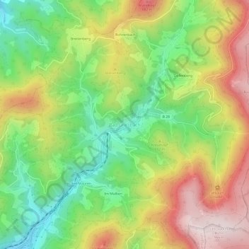 Bad Griesbach topographic map, elevation, terrain