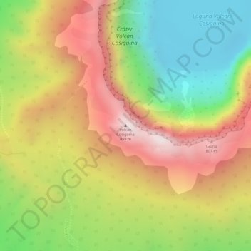 Volcán Cosigüina topographic map, elevation, terrain