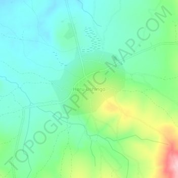 Heru-Ushingo topographic map, elevation, terrain