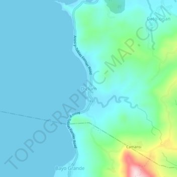 Diclum topographic map, elevation, terrain