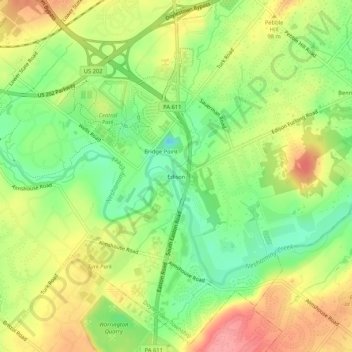 Edison topographic map, elevation, terrain