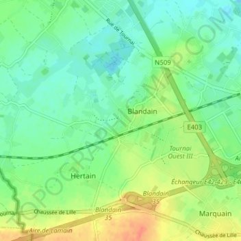 Quenoque topographic map, elevation, terrain