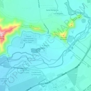 El Trebal topographic map, elevation, terrain