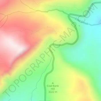 Coal Bank Pass topographic map, elevation, terrain