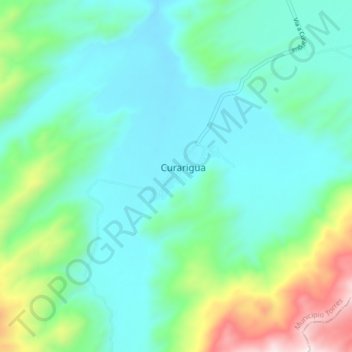 Curarigua topographic map, elevation, terrain