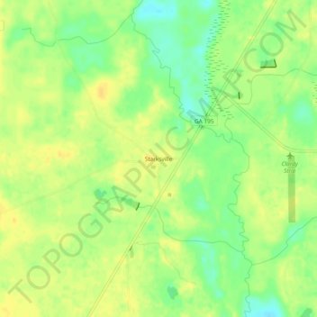 Starksville topographic map, elevation, terrain