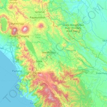 Kupitan topographic map, elevation, terrain