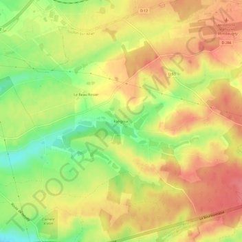 Rangoux topographic map, elevation, terrain
