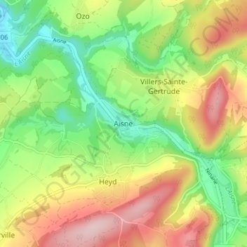 Aisne topographic map, elevation, terrain