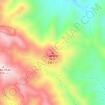 Cochise Peak topographic map, elevation, terrain