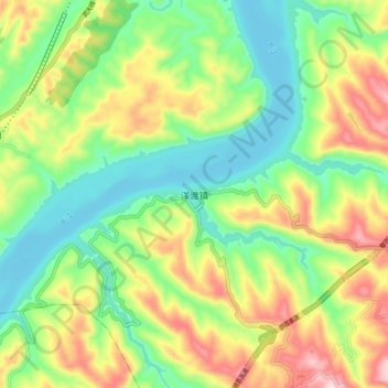 洋渡镇 topographic map, elevation, terrain