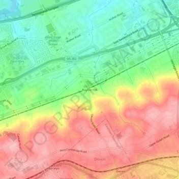 Baptist Hill topographic map, elevation, terrain