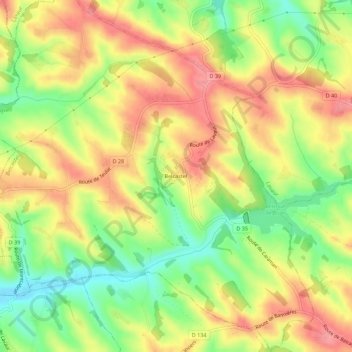 Belcastel topographic map, elevation, terrain