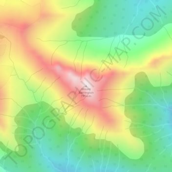 Mount Barrington topographic map, elevation, terrain