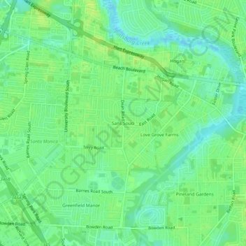 Sans Souci topographic map, elevation, terrain