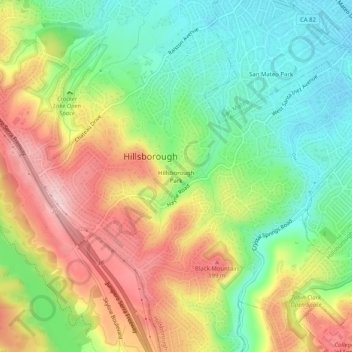 Hillsborough Park topographic map, elevation, terrain