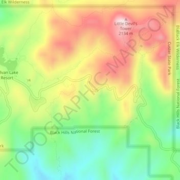 Needles Eye topographic map, elevation, terrain