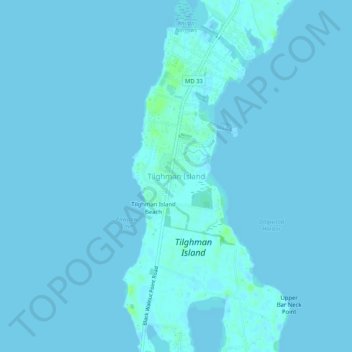 Tilghman Island topographic map, elevation, terrain