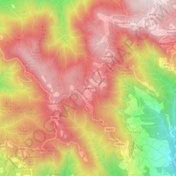 Goraiolo topographic map, elevation, terrain