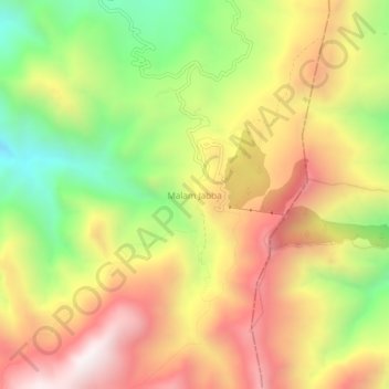 Malam Jabba topographic map, elevation, terrain