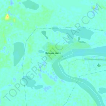 Nizhneyansk topographic map, elevation, terrain