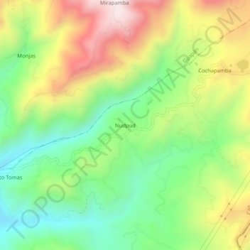 Nudpud topographic map, elevation, terrain