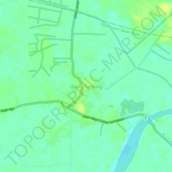 Ujung Tanjung topographic map, elevation, terrain