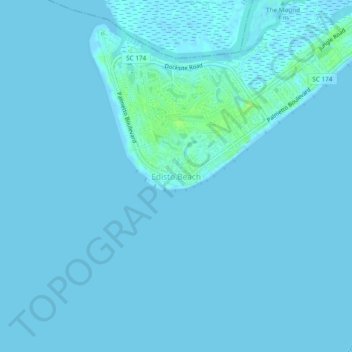 Edisto Beach topographic map, elevation, terrain