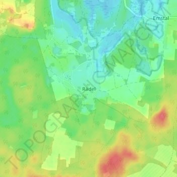 Rädel topographic map, elevation, terrain