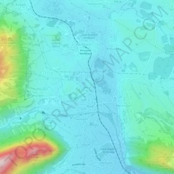 Berg topographic map, elevation, terrain