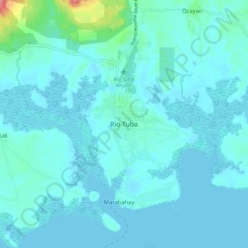 Rio Tuba topographic map, elevation, terrain