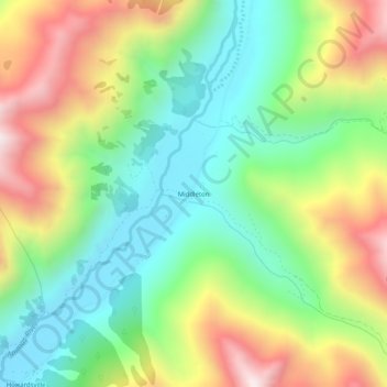 Middleton topographic map, elevation, terrain