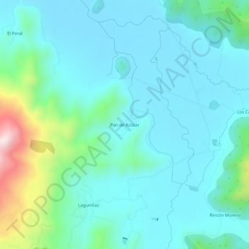 Pan de Azúcar topographic map, elevation, terrain
