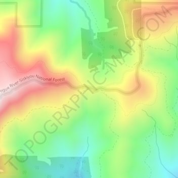 Siskiyou Gap topographic map, elevation, terrain