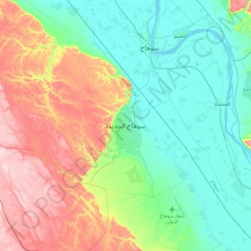New Suhaj topographic map, elevation, terrain