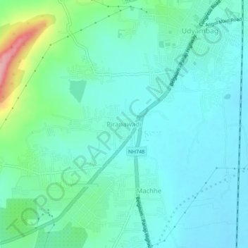 Piranawadi topographic map, elevation, terrain