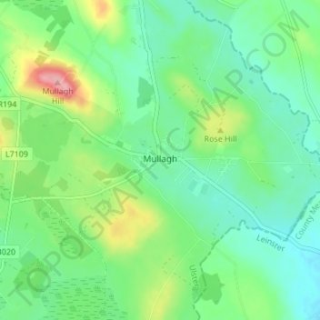 Mullagh topographic map, elevation, terrain