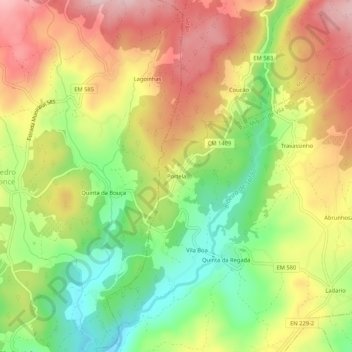 Portela topographic map, elevation, terrain
