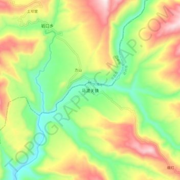 马渡关镇 topographic map, elevation, terrain