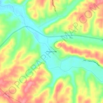 Pleasantville topographic map, elevation, terrain