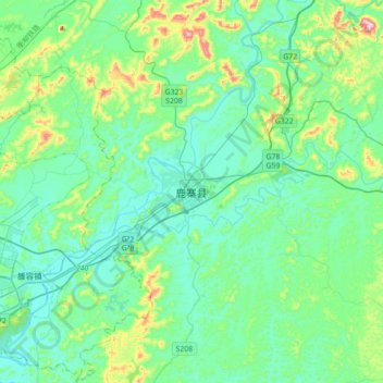 鹿寨县 topographic map, elevation, terrain