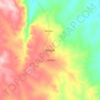 Bingué topographic map, elevation, terrain