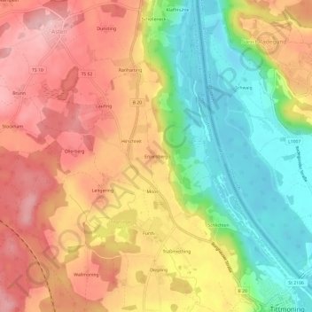 Enzelsberg topographic map, elevation, terrain