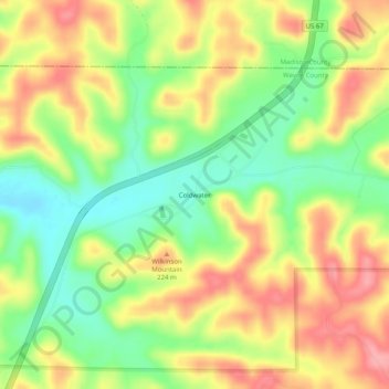 Coldwater topographic map, elevation, terrain