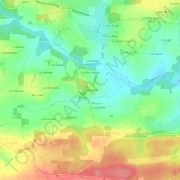 La Ville Voisin topographic map, elevation, terrain