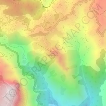 Little Adam's Peak topographic map, elevation, terrain